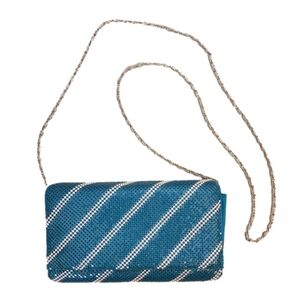 Lulu Townsend Clutch turquoise blue silver